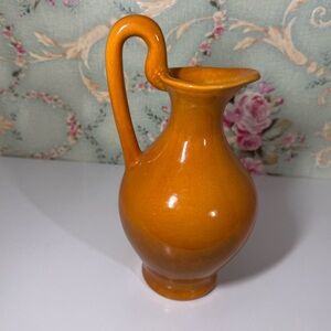 Vintage Florida Pottery Orange Glaze Jug Vase